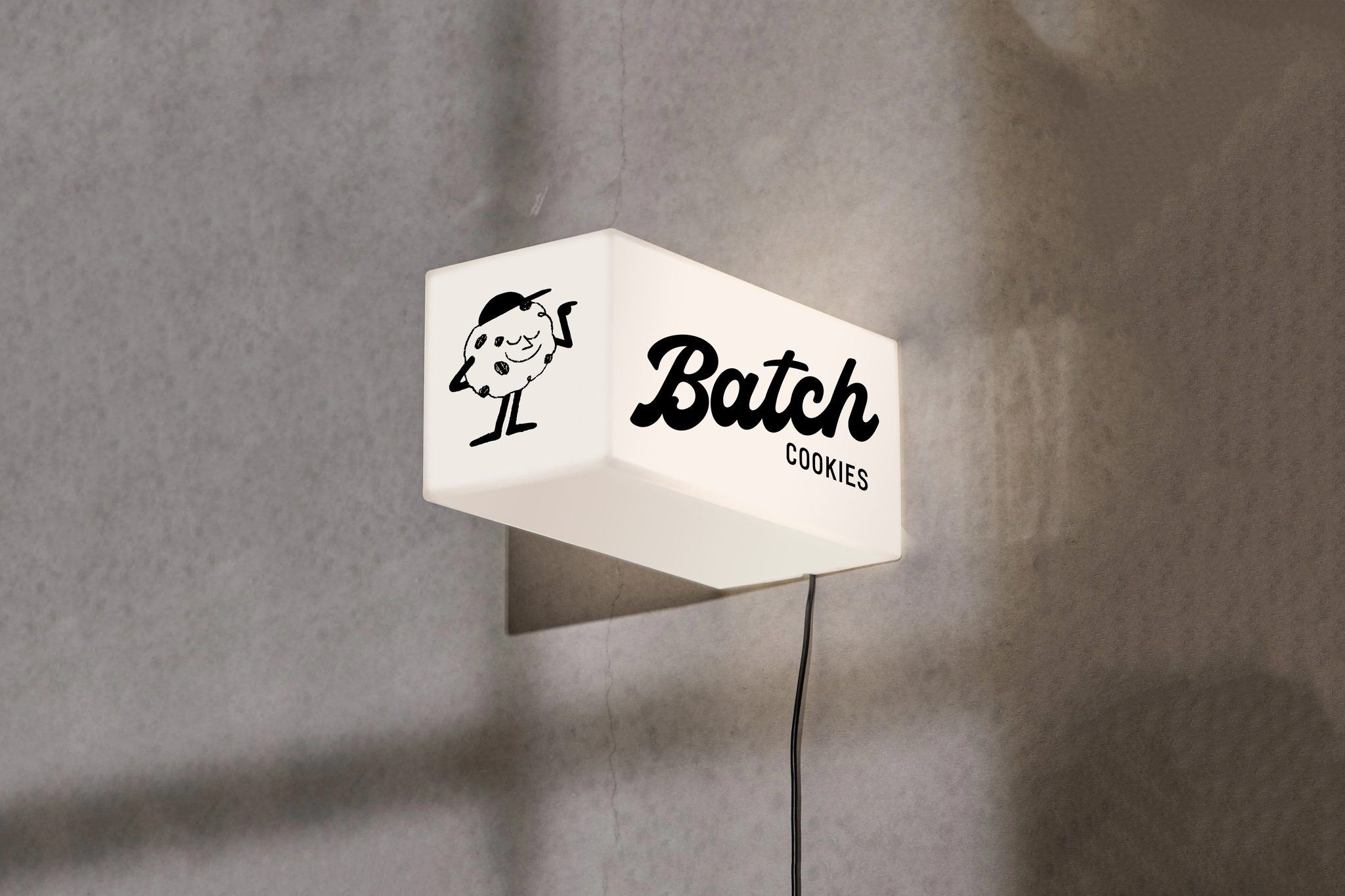 Enseigne drapeau lumineuse Batch avec logo et lettrage
