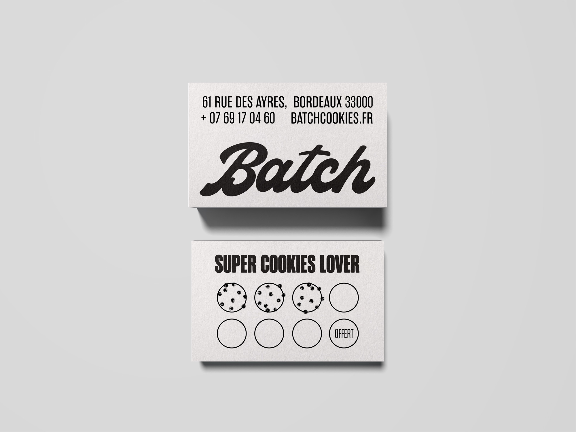 Carte de visite et carte de fidélité « Super Cookies Lover » de Batch Cookies